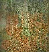 Gustav Klimt bondgard med bjorkar oil